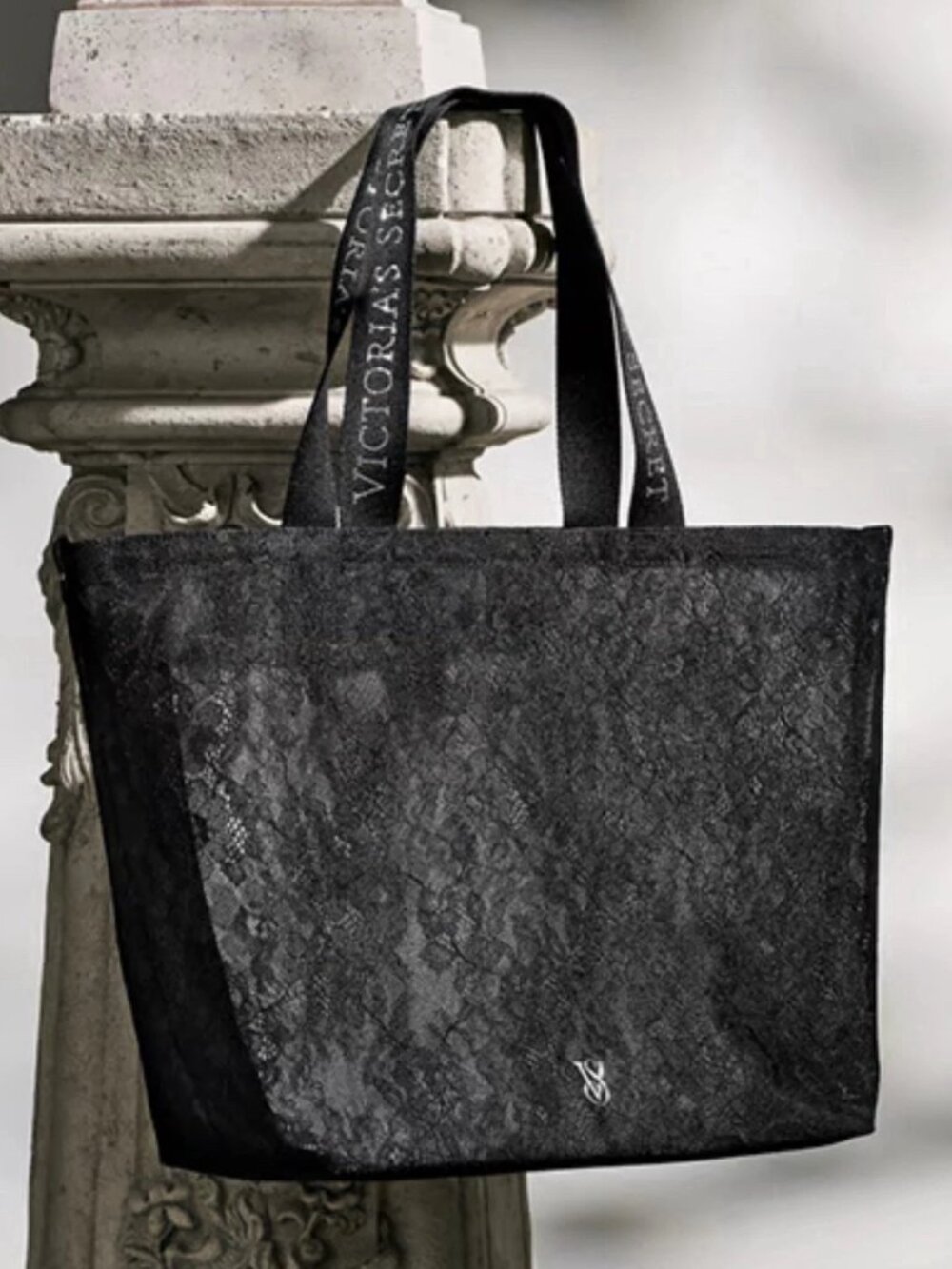 Victoria's Secret Black Lace Tote Bag